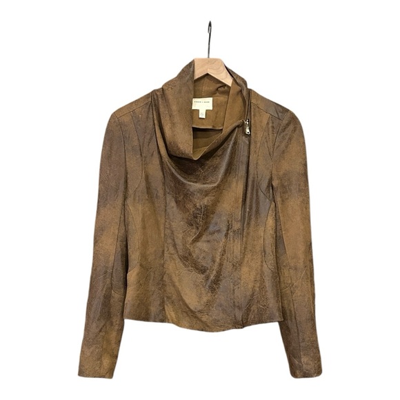 Silence + Noise Urban Outfitters Vegan Faux Leather Distressed Moto Jacket Small - Picture 9 of 9
